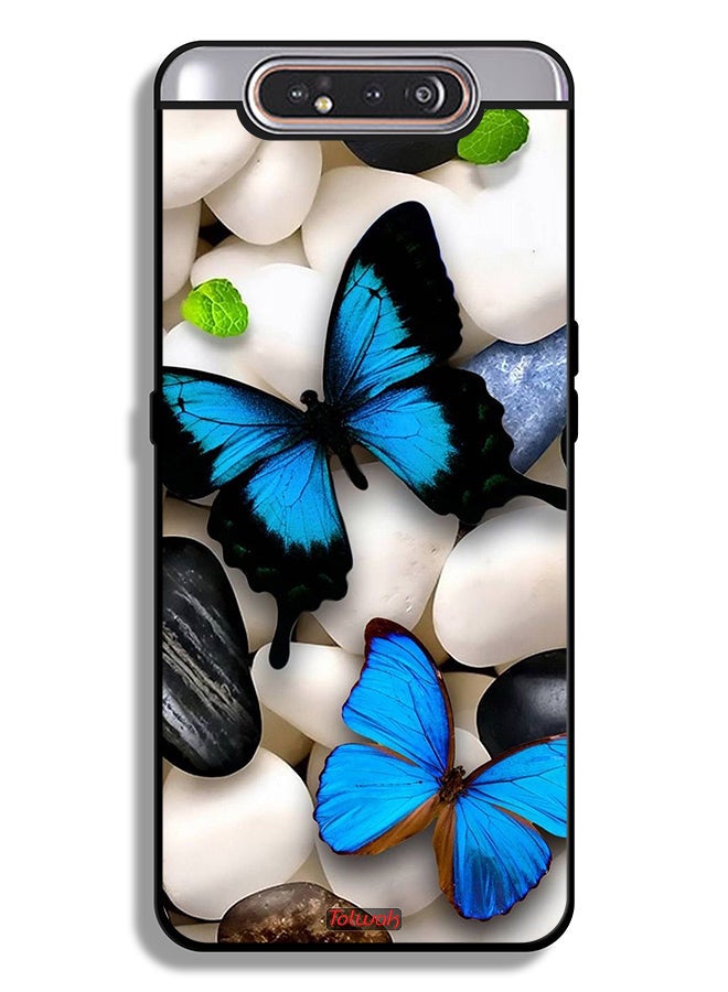 Tolwak Samsung Galaxy A80 Protective Case Cover Butterflies On Stones - Image 1