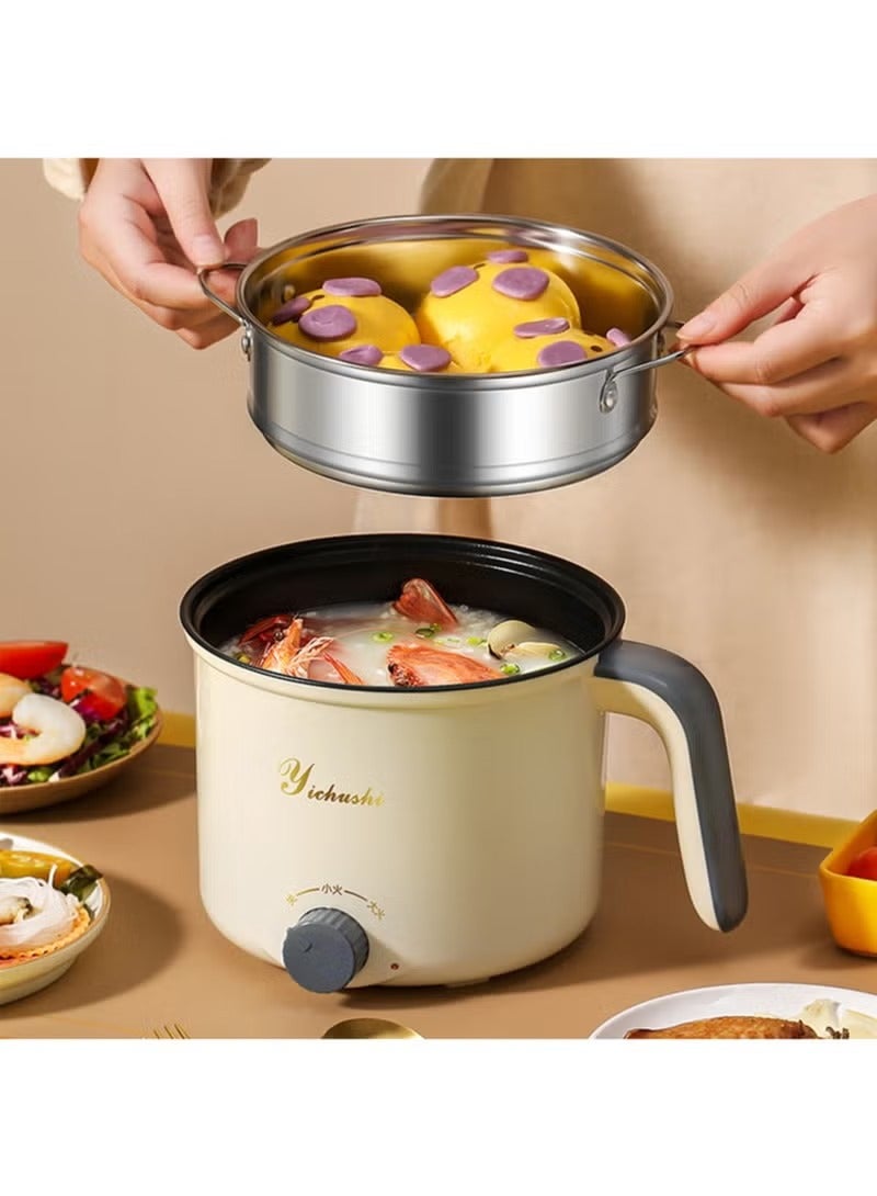 Gasin 1.8L Multi-Functional Mini Electric Cooker, 300–600W Portable Travel Cooker with Ceramic Pot – For Noodles, Frying, Hotpot & Soup - Image 2
