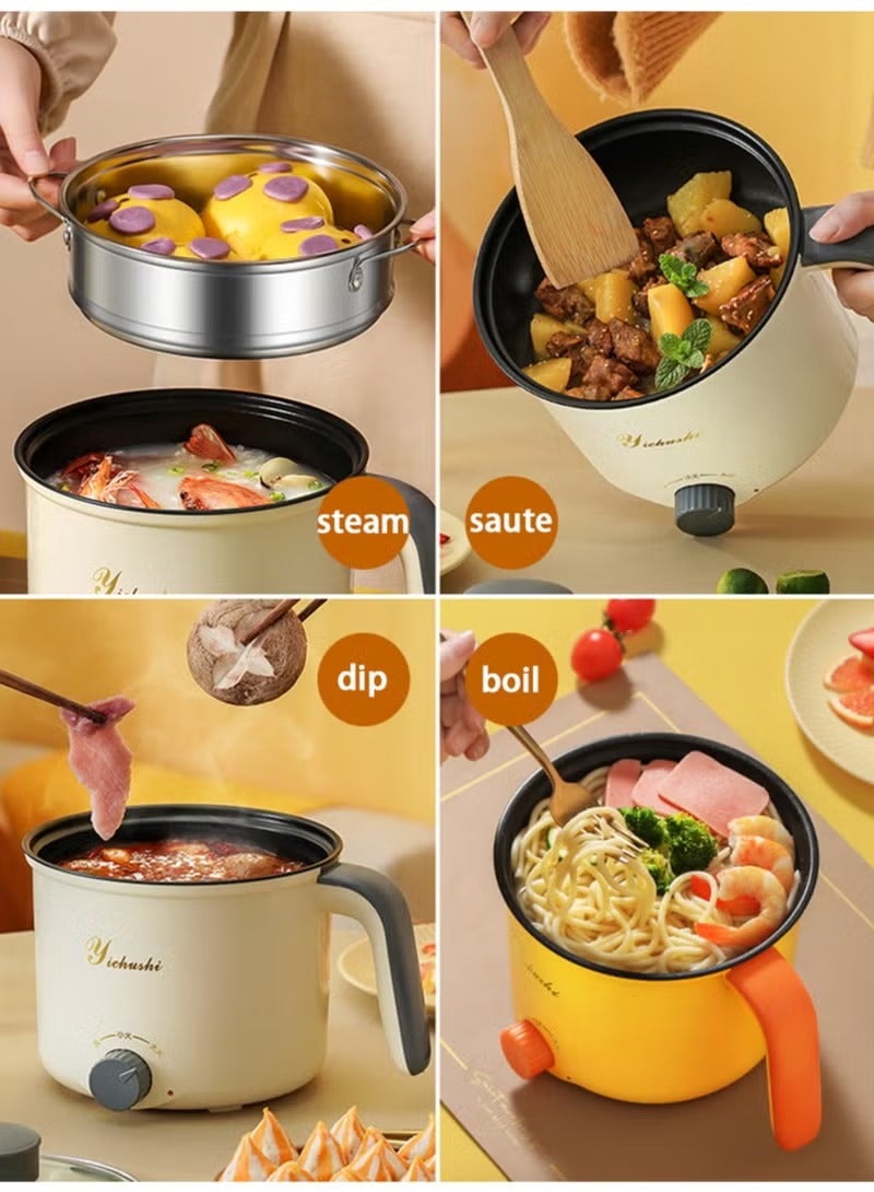 Gasin 1.8L Multi-Functional Mini Electric Cooker, 300–600W Portable Travel Cooker with Ceramic Pot – For Noodles, Frying, Hotpot & Soup - Image 3