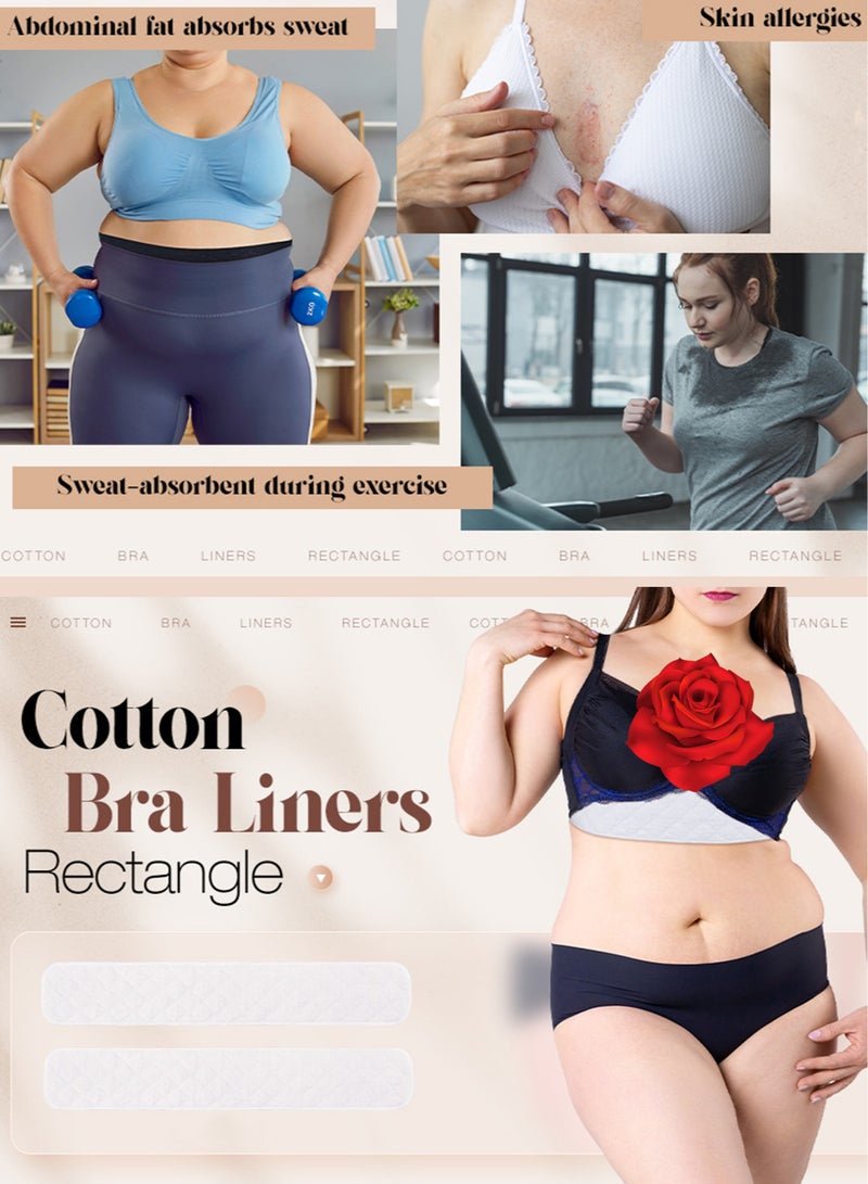 10 Pieces Washable Cotton Bra Liners 3 Layer Rectangle Under Bra Pads Sweat Liners Cotton Breasts Pads for Women Sweating Supplies Absorb Sweat Cool in Summer - Image 4