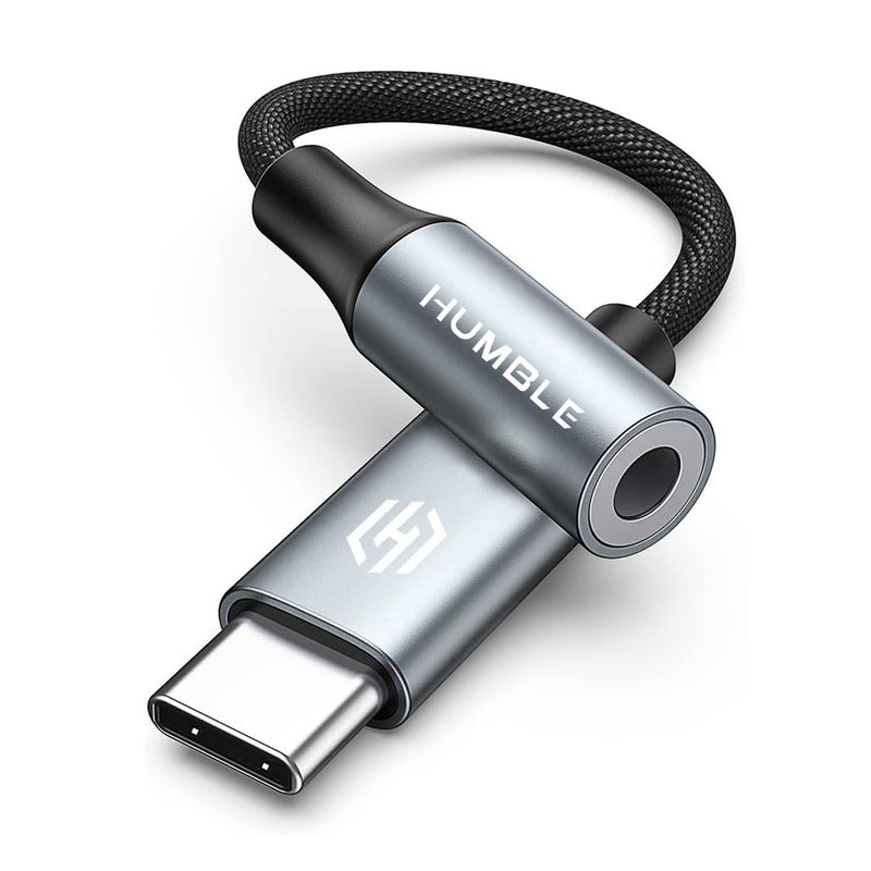 Humble محول من Type-C إلى جاك صوت 3.5 مم مع DAC – متوافق مع iPhone 15 Pro Max/ 15 Pro/ 15 Plus، Galaxy S24/ S24 Ultra/ S23/ S23 Ultra/ S22/ S21، Flip/Fold، iPad Pro وأجهزة Type C الأخرى - Image 1