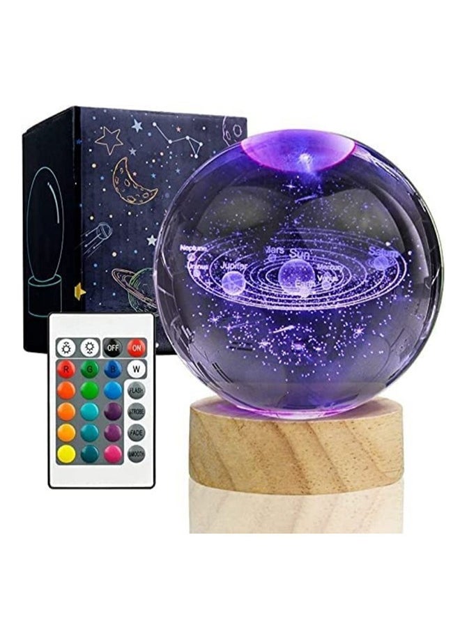 Cool Baby Crystal Ball Tabletop Small Night Light Solar System Ornaments Creative Glass Ball  - Image 1