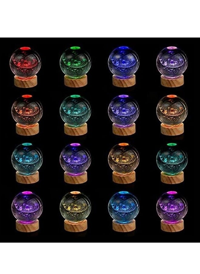 Cool Baby Crystal Ball Tabletop Small Night Light Solar System Ornaments Creative Glass Ball  - Image 5