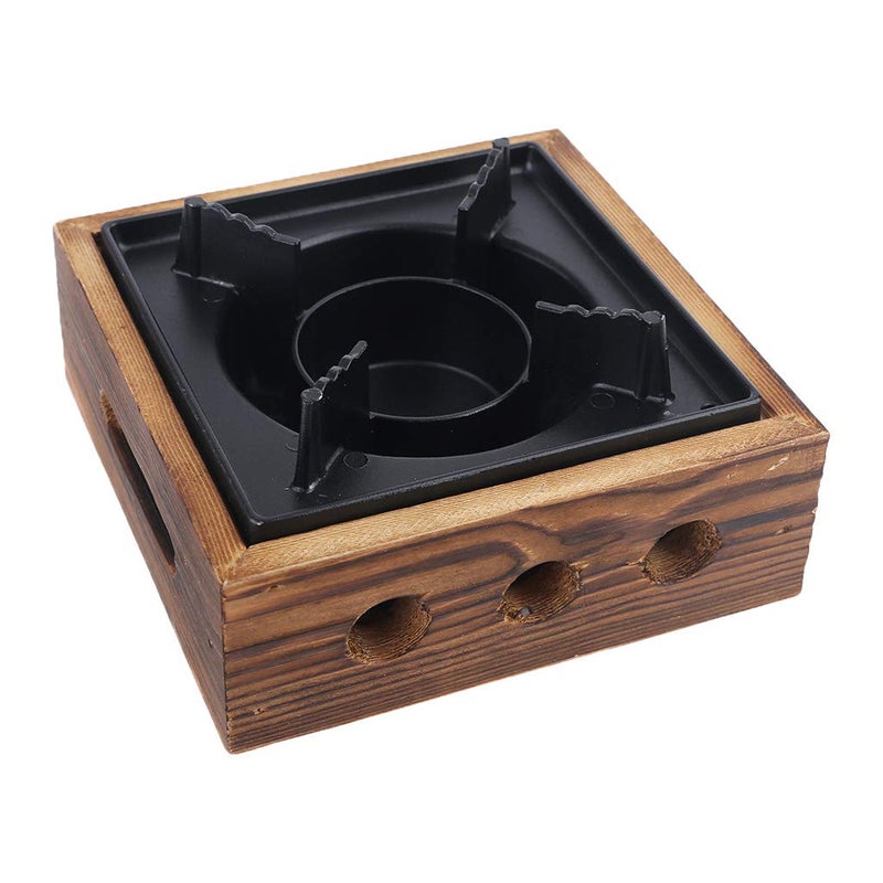 GAOSHA Alcohol Stove Iron Wooden Portable Square Commercial Solid Stove Household Stove for Home Outdoor BBQ Camping - Image 2