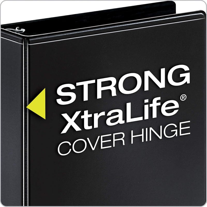 Cardinal Economy 3 Ring Binder, 1.5 Inch, Presentation View, Black, Holds 350 Sheets, Nonstick, PVC Free, 4 Pack of Binders (79519) - Image 3