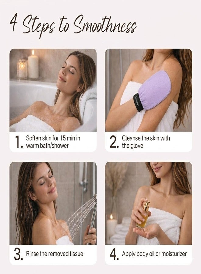 Fundrem Exfoliating Gloves, Exfoliating Body Scrubber for Bath Shower Exfoliation, Body Scrub Exfoliator Loofah Sponge for Dead Skin Remover - Image 5