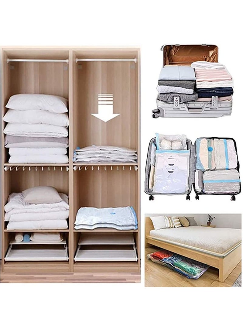SKY-TOUCH Vacuum Storage Bags 6 Pieces per Pack with Suction Pump 70X100cm Reusable Compression Space Saving Bags for Packing Clothes and Bedding for Travel  - Image 4