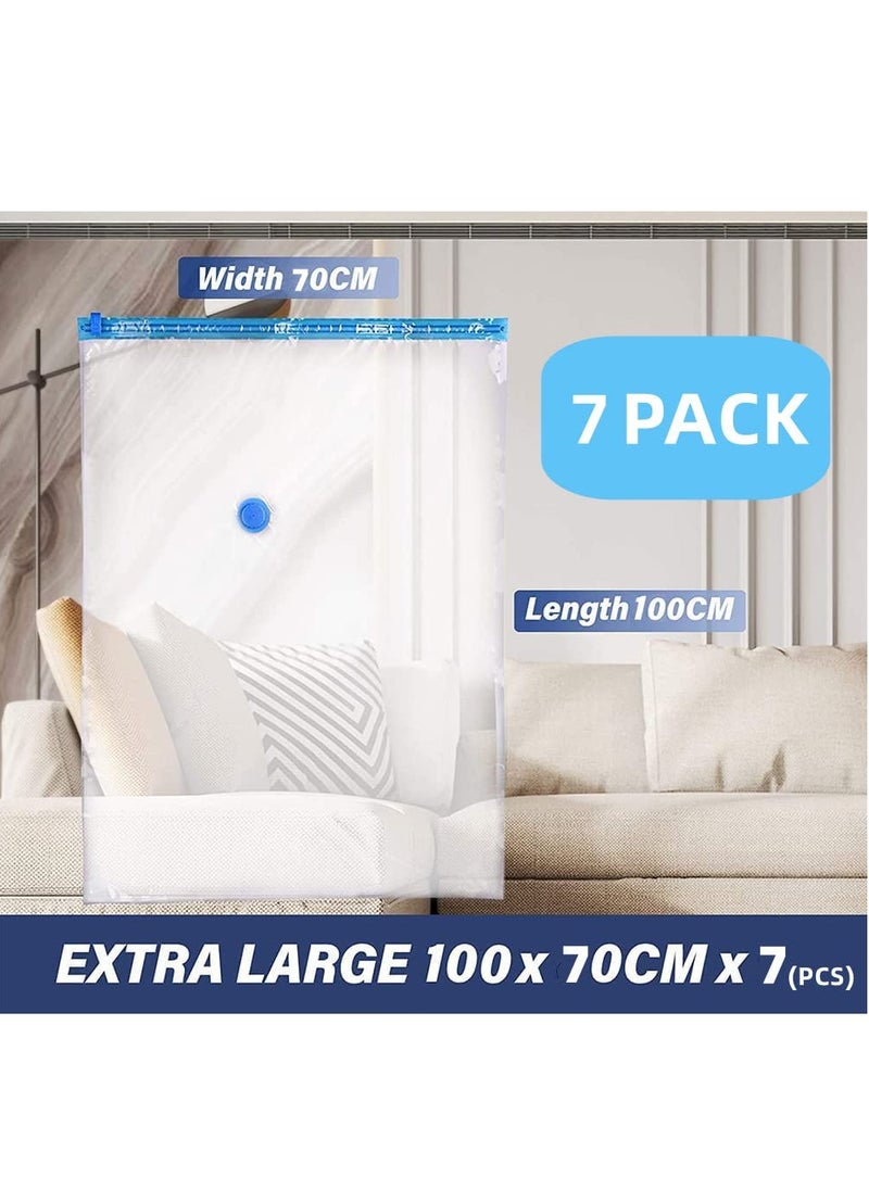 SKY-TOUCH Vacuum Storage Bags 6 Pieces per Pack with Suction Pump 70X100cm Reusable Compression Space Saving Bags for Packing Clothes and Bedding for Travel  - Image 2