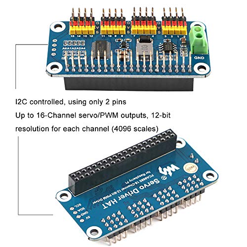 MakerFocus PWM Servo Motor Driver IIC Module 16 Channel PWM Outputs 12 Bit Resolution I2C Compatible with Raspberry Pi 5 4 3B+ 3B Zero/Zero W/Zero WH and Jetson Nano - Image 3