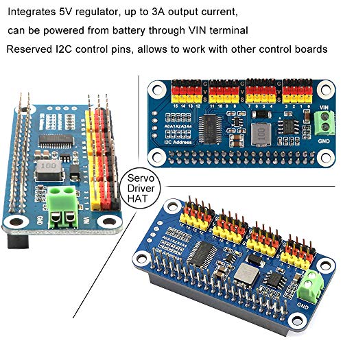 MakerFocus PWM Servo Motor Driver IIC Module 16 Channel PWM Outputs 12 Bit Resolution I2C Compatible with Raspberry Pi 5 4 3B+ 3B Zero/Zero W/Zero WH and Jetson Nano - Image 2