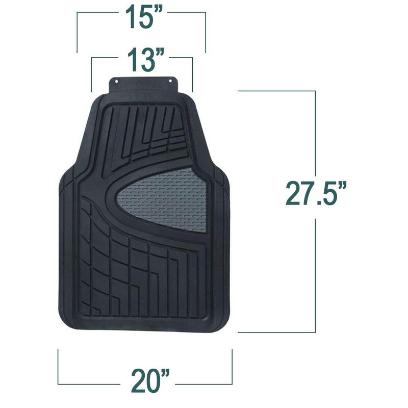 FH Group Premium Liners Tall Channel Trimmable All Weather Rubber Full Set Car Floor Mats (Beige) w. Trimmable All-Season Cargo Liner (Black) - Universal Fit for Cars Trucks and SUVs - Image 5