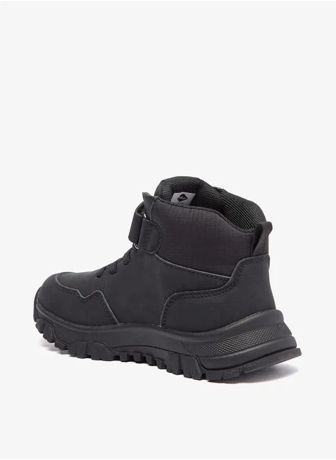 لي كوبر Boy's Panelled Boots with Hook and Loop Closure