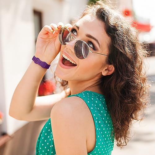 Getino Compatible with Fitbit Versa 4/ Versa 3 Bands/Sense/Sense 2 Bands Women Men, Sport Slim Accessories, Band for Fitbit Versa 4/ Versa 3/ Sense 2/ Sense, Large Black/Plum/Bluegray/Pinegreen - Image 2