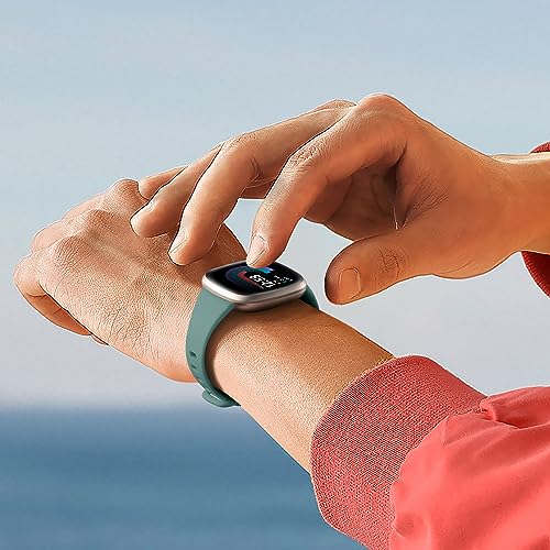 Getino Compatible with Fitbit Versa 4/ Versa 3 Bands/Sense/Sense 2 Bands Women Men, Sport Slim Accessories, Band for Fitbit Versa 4/ Versa 3/ Sense 2/ Sense, Large Black/Plum/Bluegray/Pinegreen - Image 4
