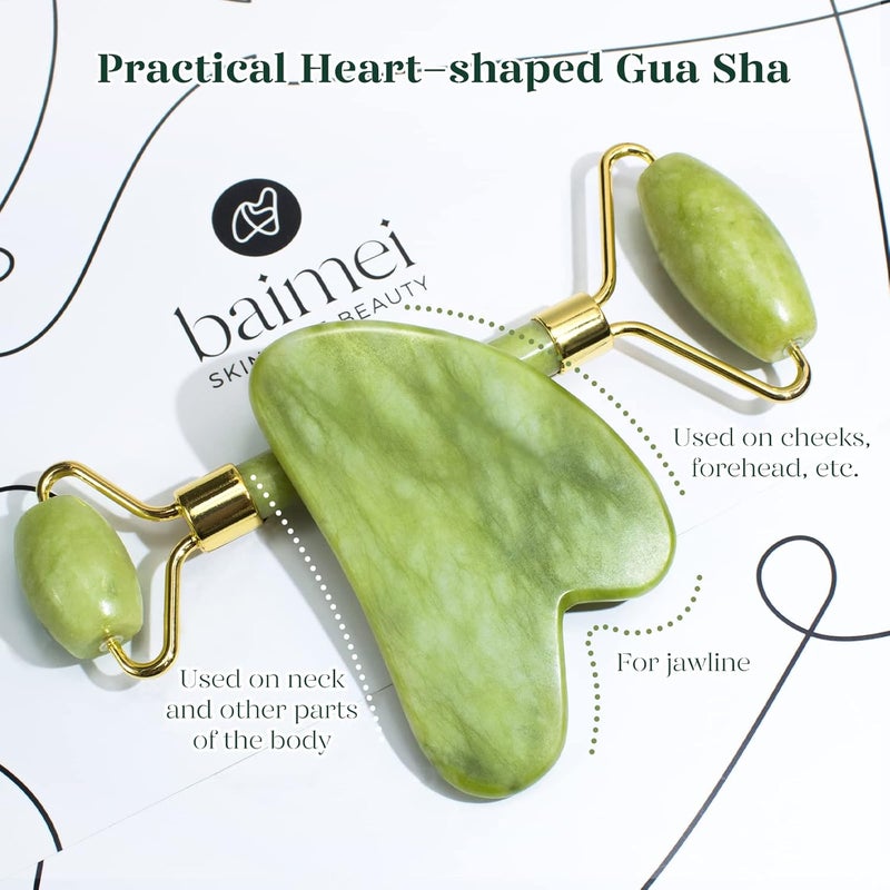 BAIMEI Gua Sha and Jade Roller Set - Image 3
