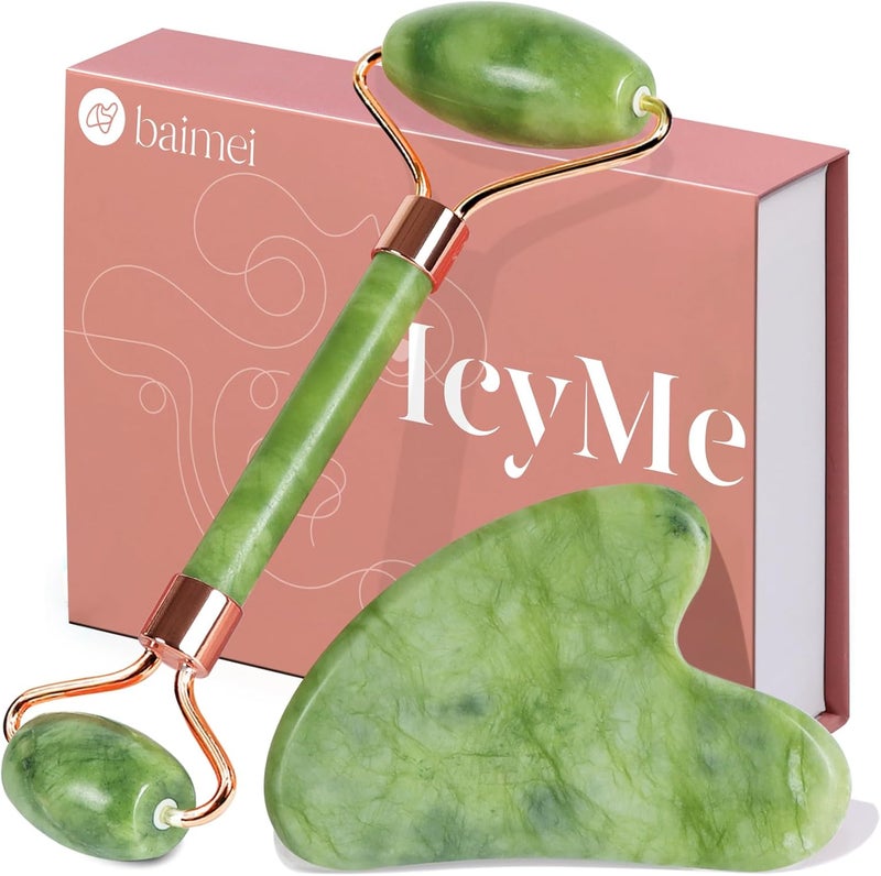 BAIMEI Gua Sha and Jade Roller Set - Image 1