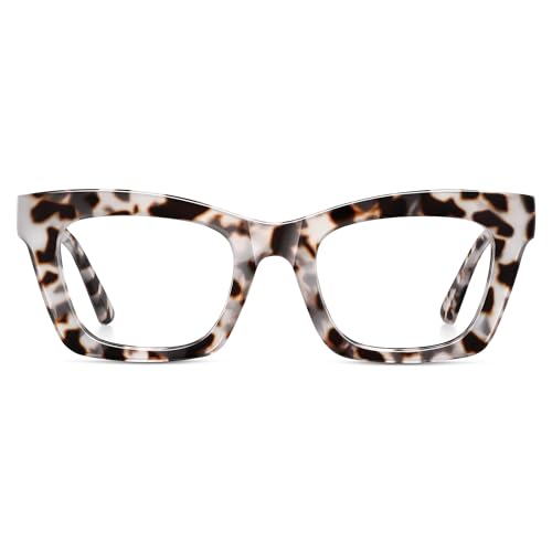 resjok Reading Glasses for Women - Anti Glare Blue Light Blocking Glasses Stylish Readers with Spring Hinge (White Tortoise, 0.0x) - Image 1