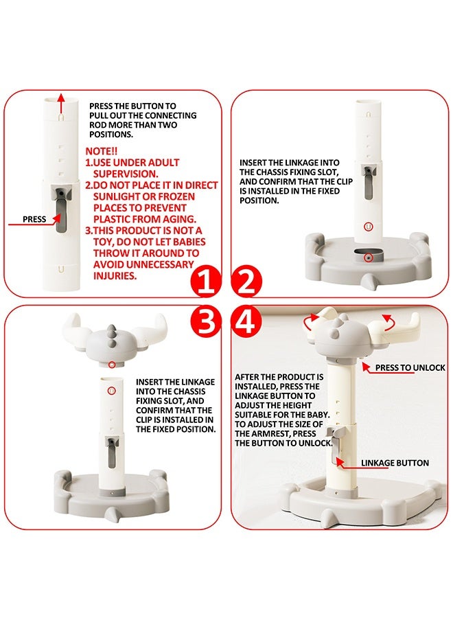 والالا حامل استحمام للأطفال، حوض استحمام للأطفال مع ارتفاع قابل للتعديل ومسند للذراعين، دعامة استحمام مع قاعدة مضادة للانزلاق وسجادة للأطفال من عمر 6 إلى 36 شهرًا - أرجواني - Image 2
