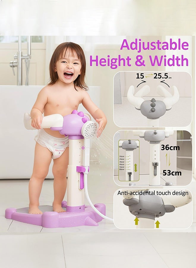 والالا حامل استحمام للأطفال، حوض استحمام للأطفال مع ارتفاع قابل للتعديل ومسند للذراعين، دعامة استحمام مع قاعدة مضادة للانزلاق وسجادة للأطفال من عمر 6 إلى 36 شهرًا - أرجواني - Image 4