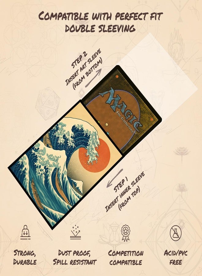 Paramint Hokusai Classic MTG Card Sleeves (Smooth) - 104 Count Standard Size TCG Sleeves - Compatible with Magic The Gathering - Double Sleeving - Original Art Design, Premium Protection - Image 5
