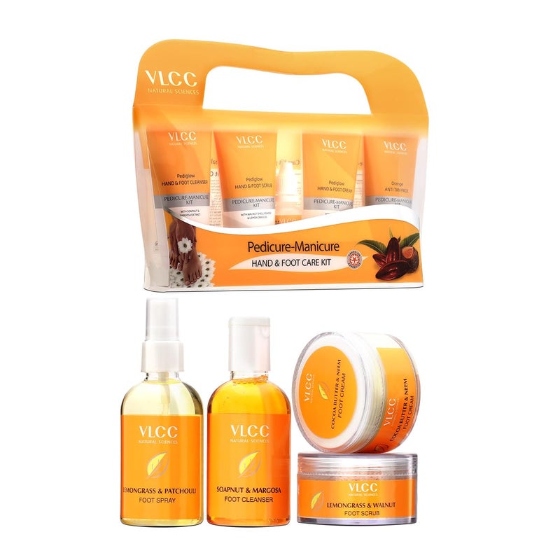 VLCC Pedi Glow Foot Care Kit 100g 200ml VLCC Pedicure Manicure Hand Foot Kit 150g 60ml Keeps Your Feet Clear Soft and Smooth Remove Dirt Impurities Dead Skin Cells - Image 1