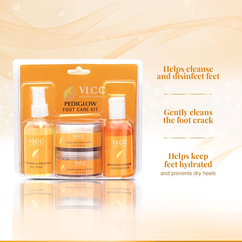 VLCC Pedi Glow Foot Care Kit 100g 200ml VLCC Pedicure Manicure Hand Foot Kit 150g 60ml Keeps Your Feet Clear Soft and Smooth Remove Dirt Impurities Dead Skin Cells - Image 2