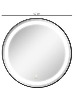 NAFEH LED Round Bathroom Mirror lighted Makeup Vanity Mirror With Lights Flower Wall Mounted Mirror Dimmable and changing lights 60*60 with frame  - Image 5