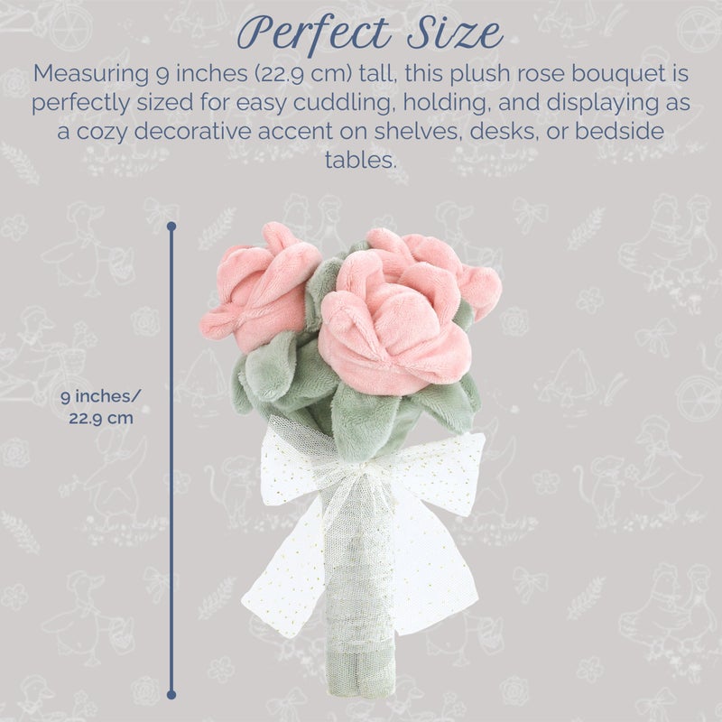 MON AMI Rose Plush Flower Bouquet | 9-inch Soft Floral Stuffed Toy for Kids & Adults | Perfect Valentineâ€™s Day Gift | Adorable Birthday & Anniversary Plushie | Cuddly & Collectible Toy for All Ages - Image 3