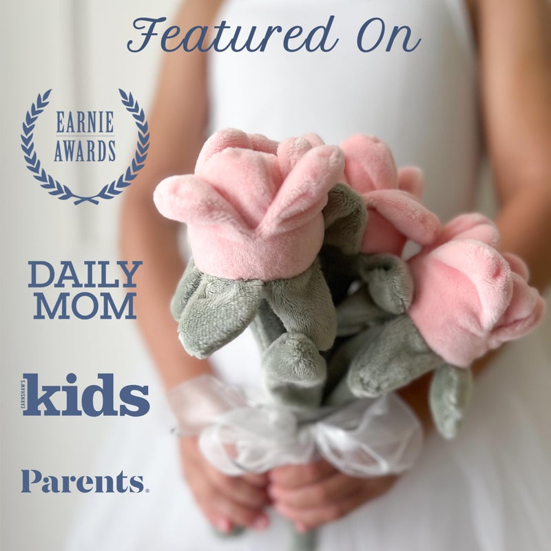 MON AMI Rose Plush Flower Bouquet | 9-inch Soft Floral Stuffed Toy for Kids & Adults | Perfect Valentineâ€™s Day Gift | Adorable Birthday & Anniversary Plushie | Cuddly & Collectible Toy for All Ages - Image 5
