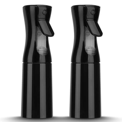 Zuhose Continuous Hair Mister  6.8Oz /200Ml Fine Mist Spray Bottle For Salons  Barber  Plants  Skin Care  Cleaning (Black  2 Pack) - Image 1