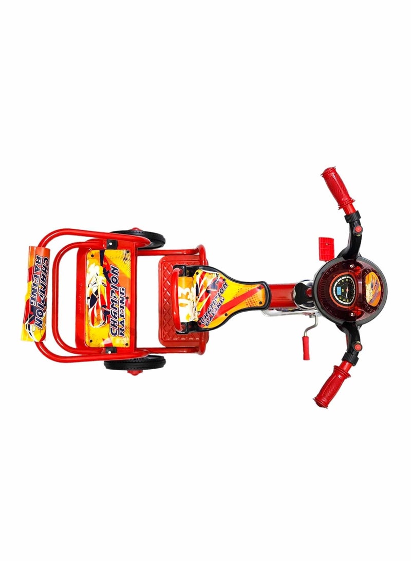 Tricycle Double Seated Iron Bike for Kids with Sounds and Light  - Image 3