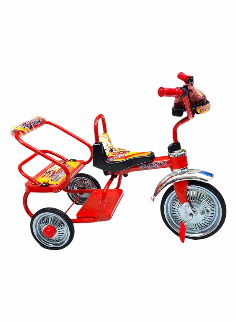 Tricycle Double Seated Iron Bike for Kids with Sounds and Light  - Image 2
