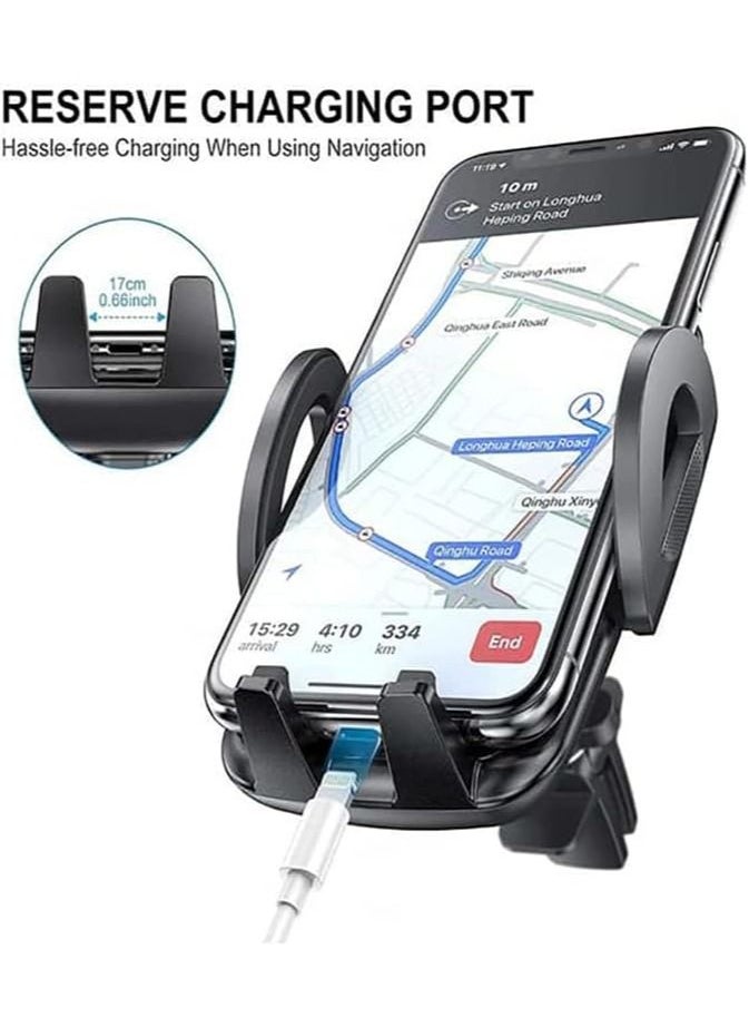 GO-DES - حامل جوال للسيارة من Go-Des، قابل للدوران 360 درجة وحامل جوال قابل للتعديل للوحة القيادة والزجاج الأمامي وفتحة التهوية في السيارة - Image 1