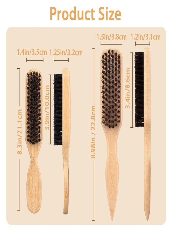 COLAYERIST Slick Back Hair Brush, Boar Bristle Hair Brush for Soft/Medium Hair - Polish Slick Back Hair/Ponytail and Create a Frizz-free Hairstyle, Suitable for Women Men & Kids-2 PCS - Image 2