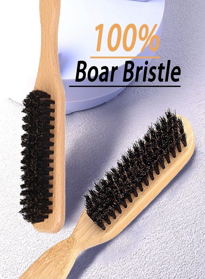 COLAYERIST Slick Back Hair Brush, Boar Bristle Hair Brush for Soft/Medium Hair - Polish Slick Back Hair/Ponytail and Create a Frizz-free Hairstyle, Suitable for Women Men & Kids-2 PCS - Image 5