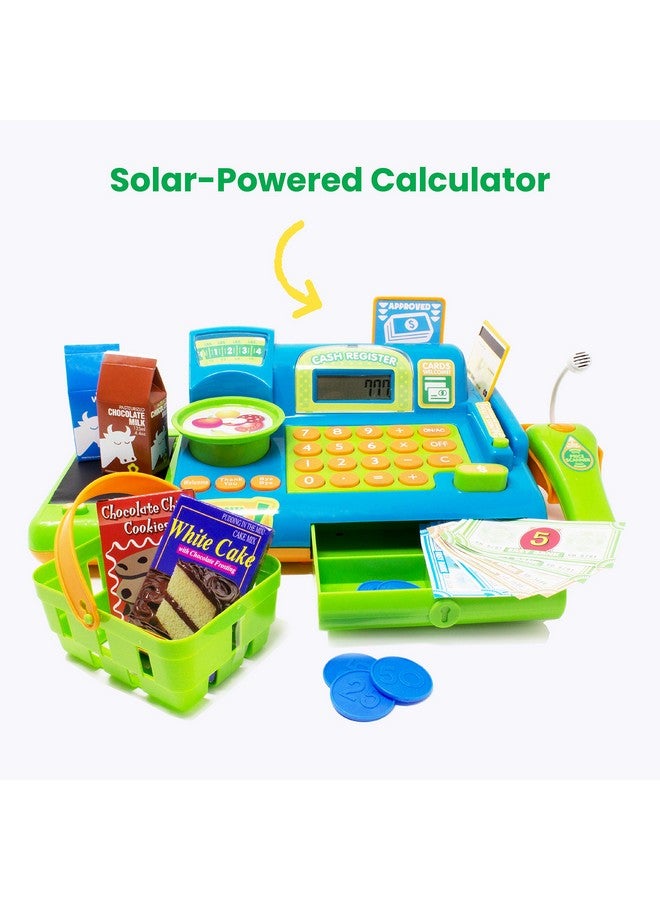 BOLEY Pretend Play Cash Register Toy For Kids - 19 Piece Interactive Set With Scanner, Microphone, Conveyor Belt, Calculator & Money - Educational Toy For Boys & Girls - Ages 3 And Up - Image 2