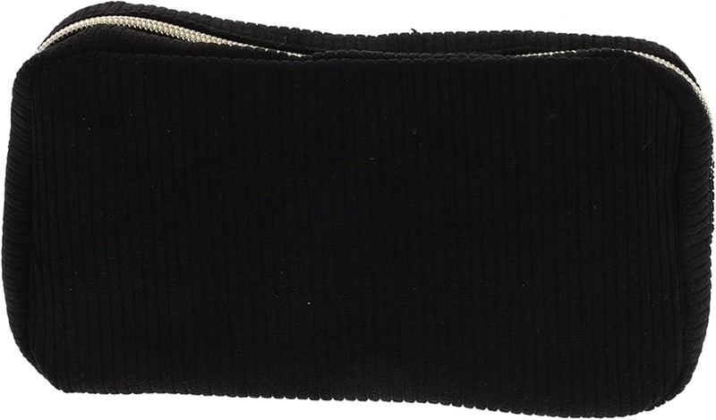 Corduroy Travel Makeup Bag Large Capacity Portable Toiletry Organizer Storage Pouch - Image 1