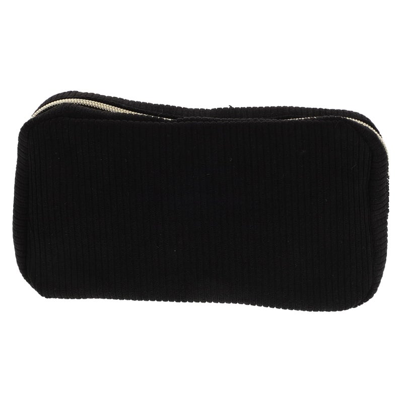 Corduroy Travel Makeup Bag Large Capacity Portable Toiletry Organizer Storage Pouch - Image 2