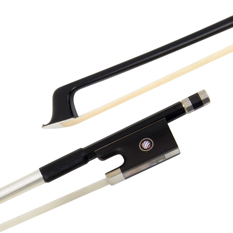 Kmise Carbon Fiber Violin Bows: Lightweight Violin Bow 4/4, Anti-Deformation Full Size Fiddle Bow, Ultra-Stretchy Horse Hair, Gift for Professional, Beginner, Adults, Kids Violins Practice (Black) - Image 1