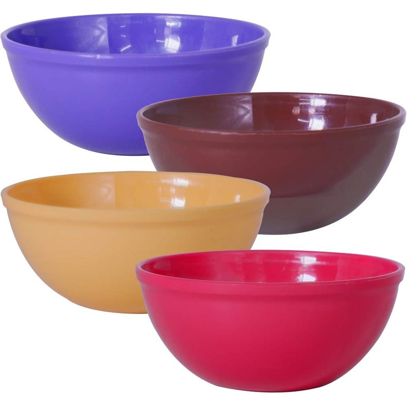 Wonder Prime Sigma 1500 Microwave Safe Multipurpose Plastic Bowl Set 4 pc Mixing Bowl 1300 ml Yellow Red Violet Red Color - Image 1
