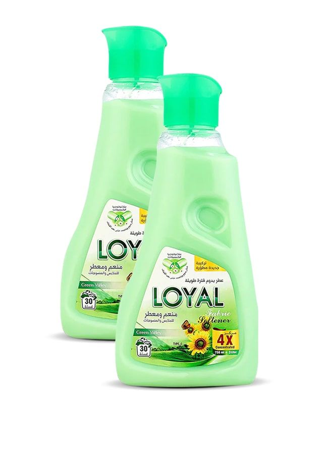 loyal Fabric Softener & Freshener Concentrated, Green Valley, 30 Washes 2x750ml - Image 3
