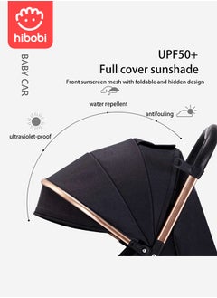 hibobi Two-Way Push High View Portable Folding Stroller Available For Boarding - Black  - Image 3