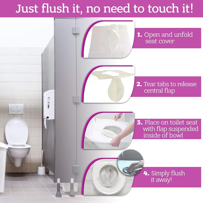 GoHygiene Disposable Paper Toilet Seat Covers 8 Packs (80-Count) + 2 Free Packs (20-Count)! - Image 2
