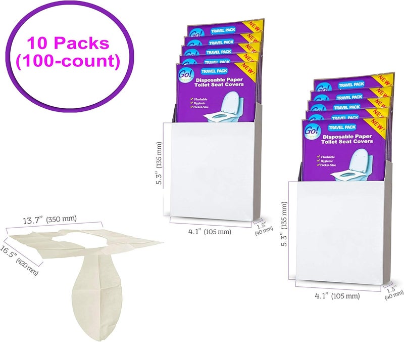 GoHygiene Disposable Paper Toilet Seat Covers 8 Packs (80-Count) + 2 Free Packs (20-Count)! - Image 4