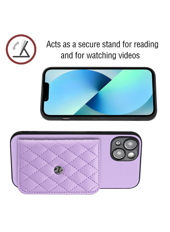 اس-توب جراب لهاتف iPhone 14 Plus بنمط معيني وحقيبة بطاقات RFID مع حبل طويل - Image 4