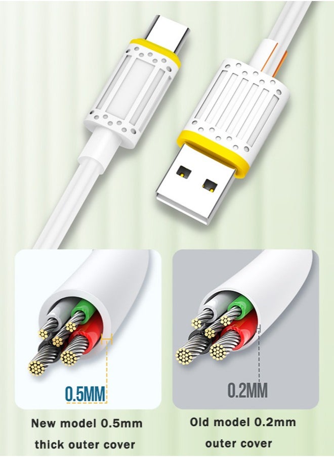 REACLOUD - USB C Cable A to Type Data Cord Premium Nylon Braided Compatible For Samsung Galaxy, MacBook Pro, Nintendo Switch, Huawei MateBook X Pro iPad Mini 6 1M White - Image 1