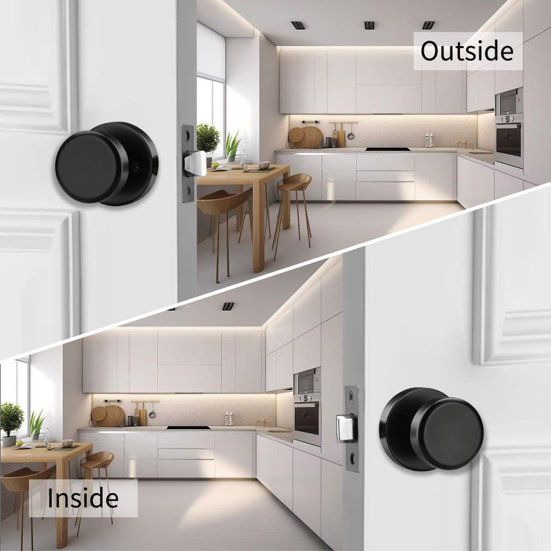 Ncsen Black Interior Door Knob Non Locking  Passage Door Handles For Hall & Closet  Heavy Duty Door Knobs - Image 3