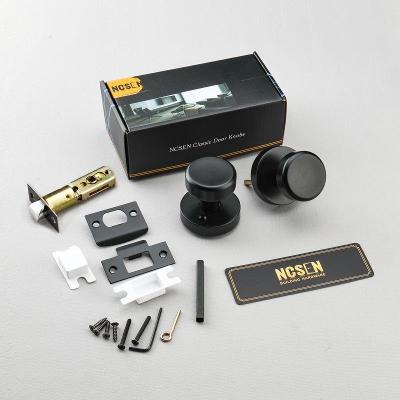 Ncsen Black Interior Door Knob Non Locking  Passage Door Handles For Hall & Closet  Heavy Duty Door Knobs - Image 4