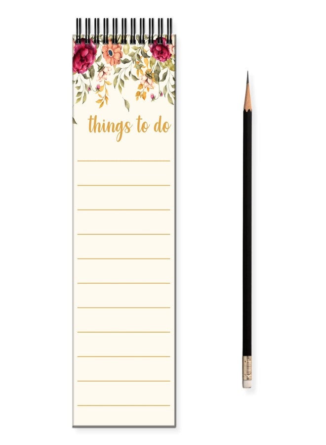 Yey Paper Magnetic Refrigerator Memo Pad, Floral Design Fridge Magnet Notepad, Multipurpose Memopad, Size 3x8 inches, 50 pages (Free Magnetic Pencil Included inside) - Image 1