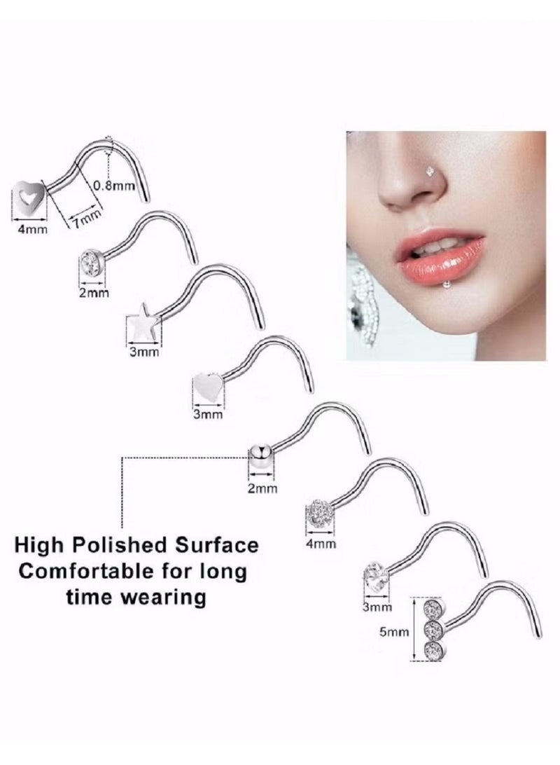 40 PCS 20G Nose Rings for Women Nose Piercings Jewelry Gold Nose Rings Hoops Nose Studs Screw for Women Men 316L Stainless Steel for Women Men Body Jewelry - Image 2